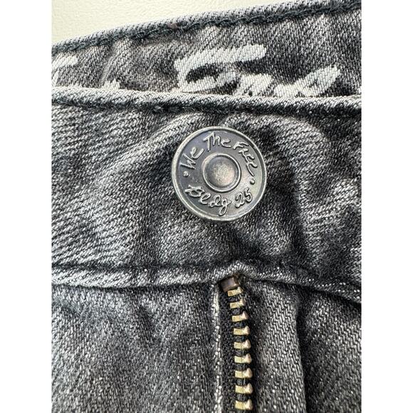 We The Free Womens Maverick Bailey Denim Mini Skirt 24 Black Fringe Boho Rodeo - Picture 8 of 13